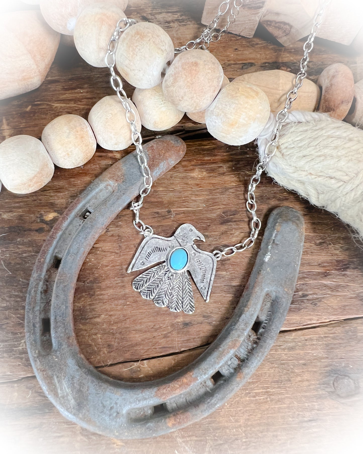 Thunderbird Pendant Necklace - Turquoise