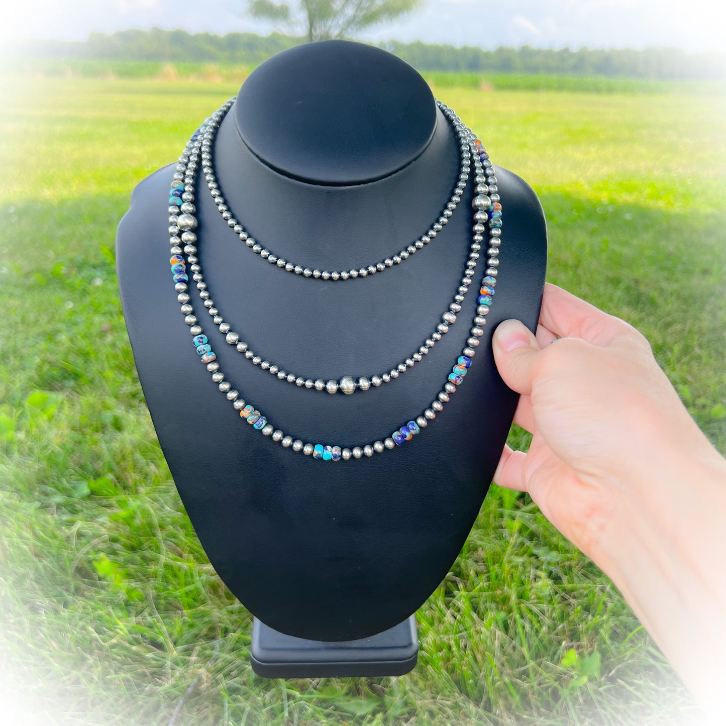 Bad Habits Choker Necklace - Sterling Silver Western Pearls