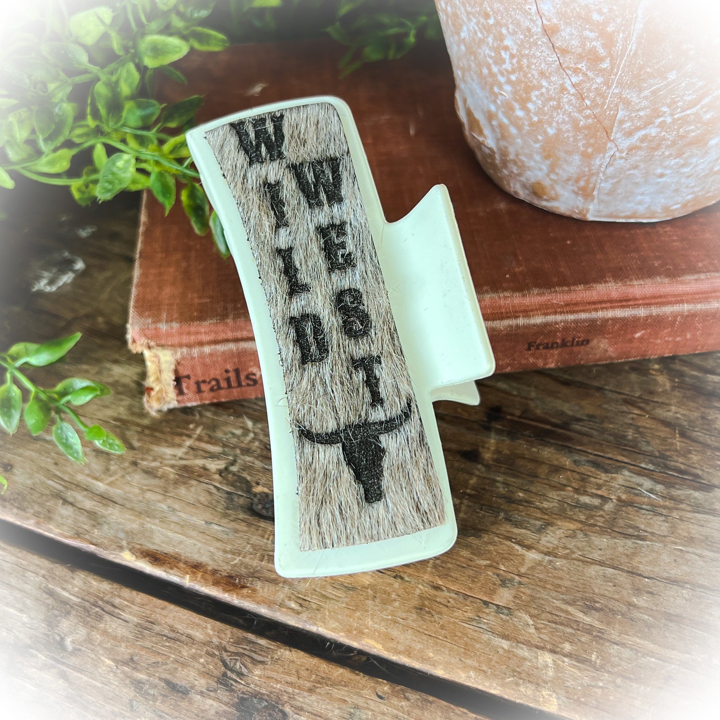 Wild West Western Cowhide Claw Clips