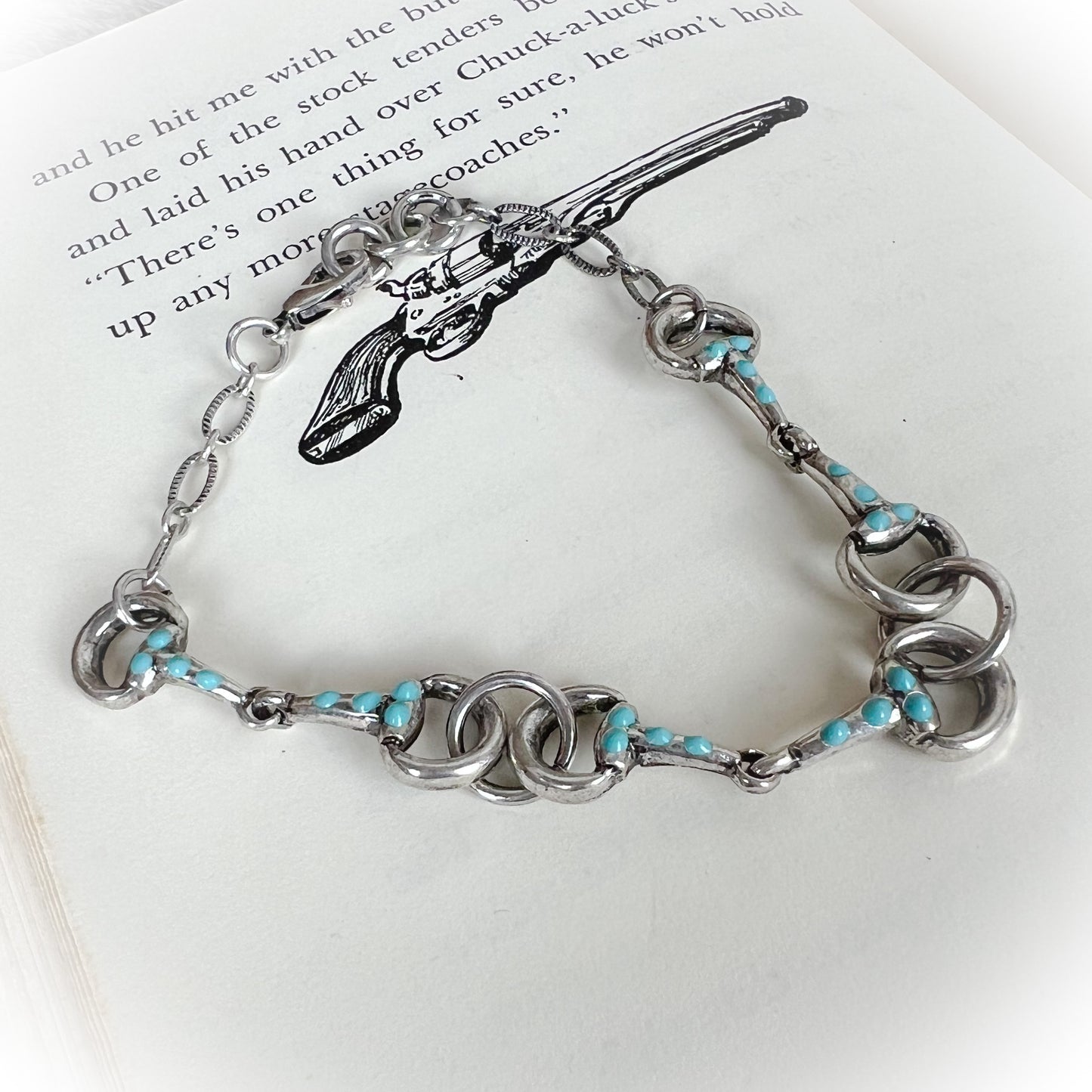 Turquoise Western Horse Bit Bracelet