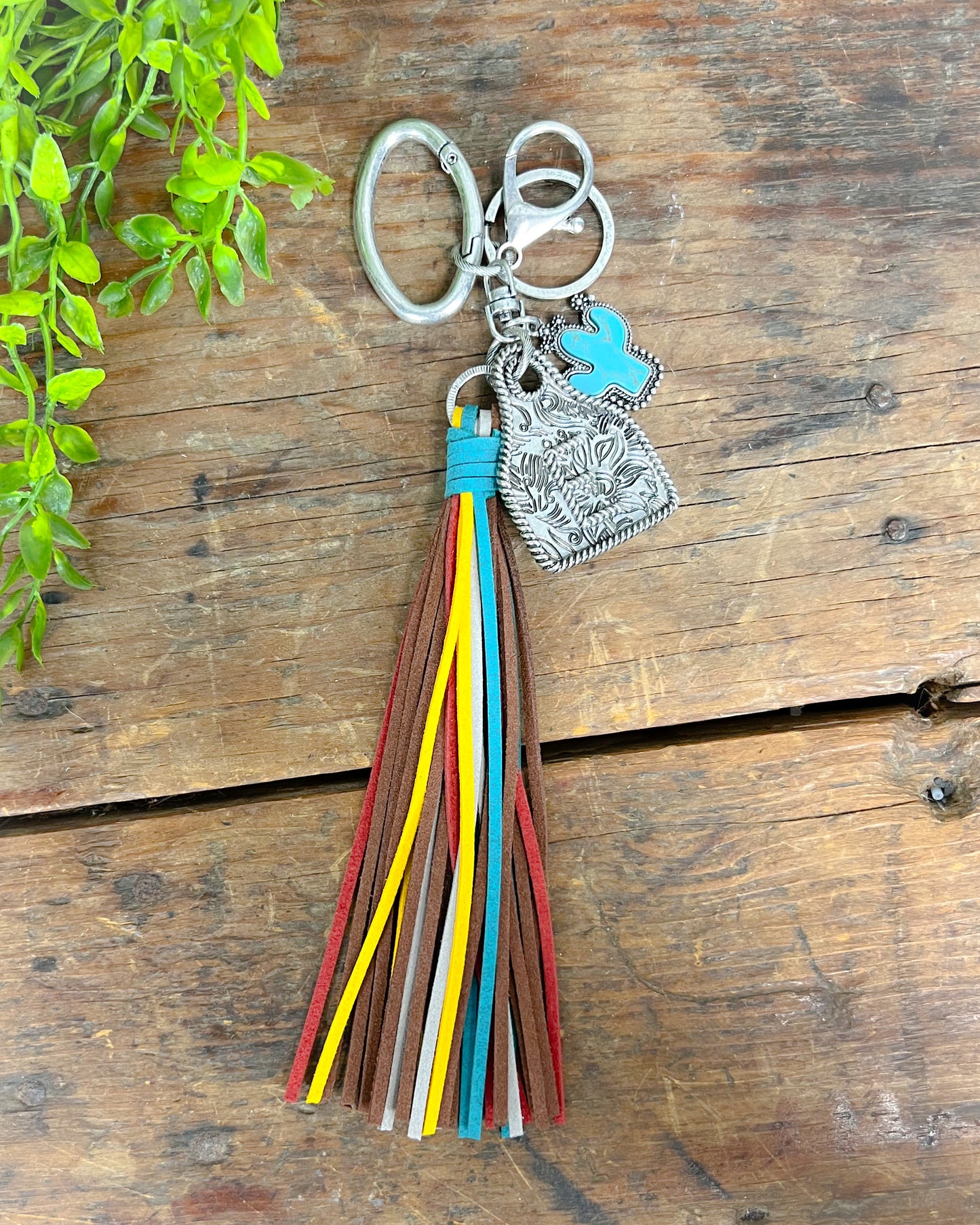 Cow Tag Initial Keychain