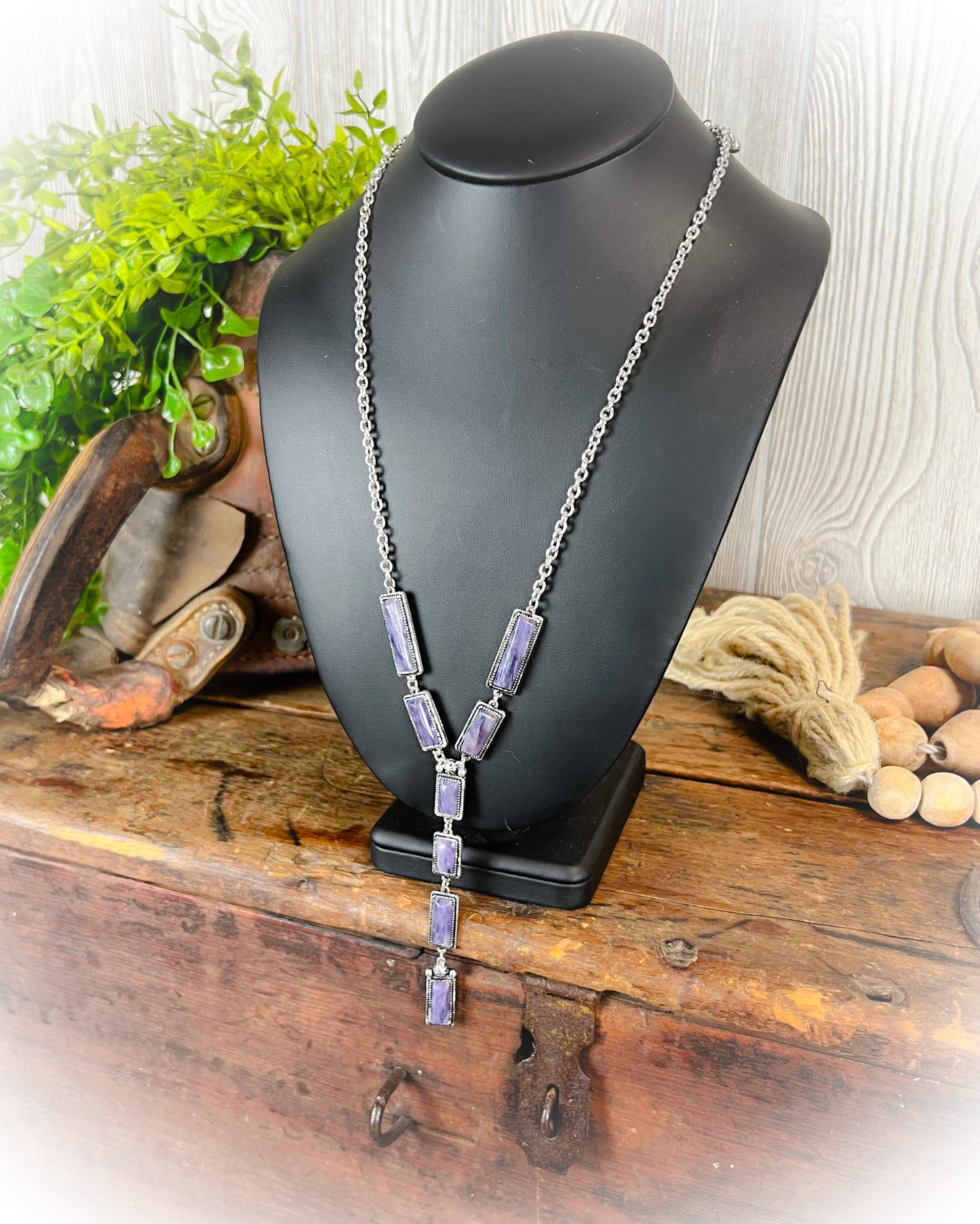 Jolene Lariat Necklace - Purple
