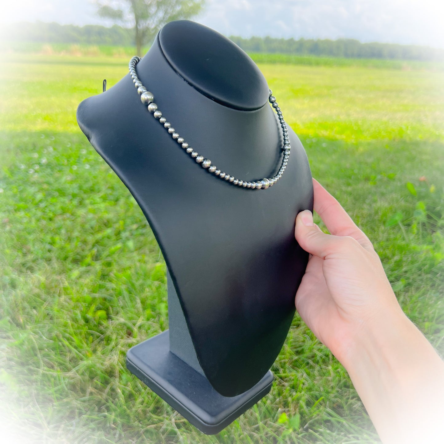 Bad Habits Choker Necklace - Sterling Silver Western Pearls