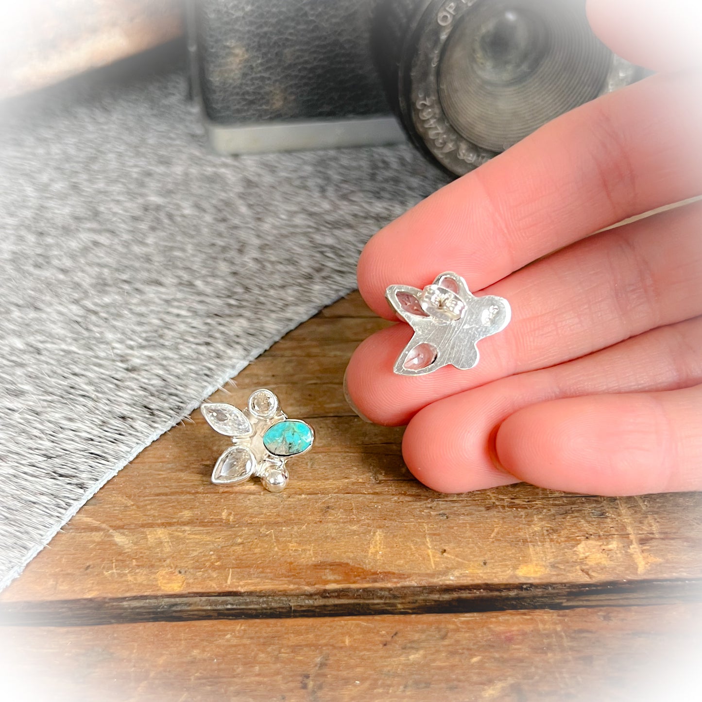 Aurora Earrings - Sterling Silver & Authentic Turquoise