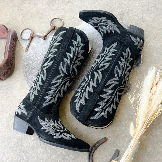 Midnight Ryder Black Leather Boots