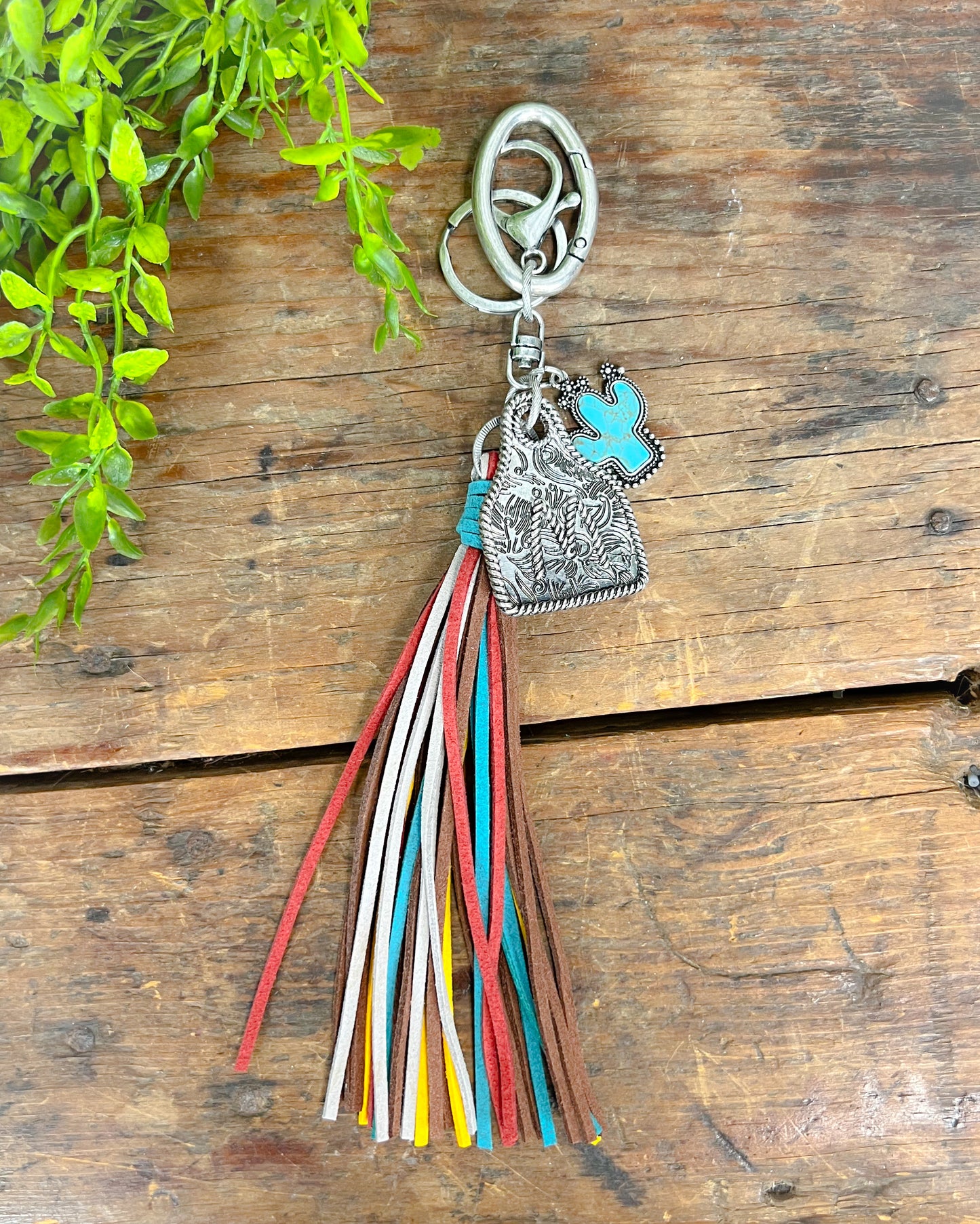 Cow Tag Initial Keychain