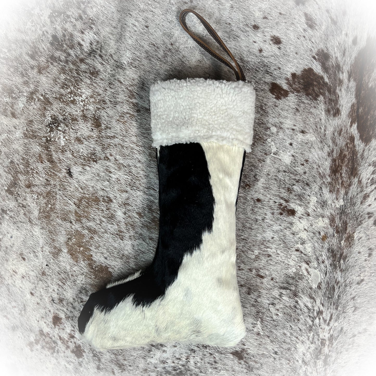 Cowhide Christmas Stocking