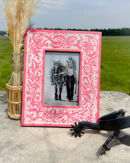 Cowgirl Candy Tooled Leather Picture Frame