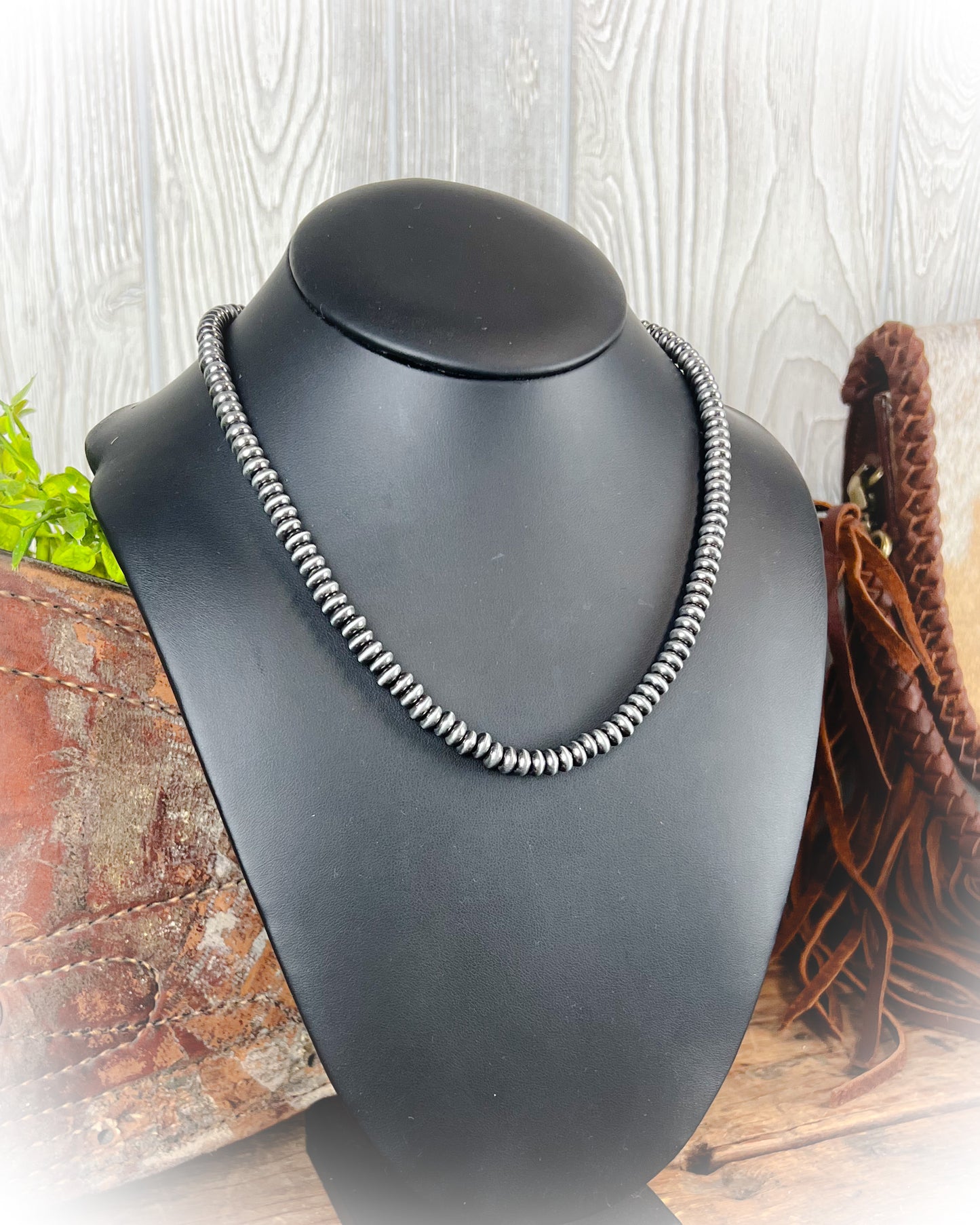 Navajo Style Saucer Pearl Necklace