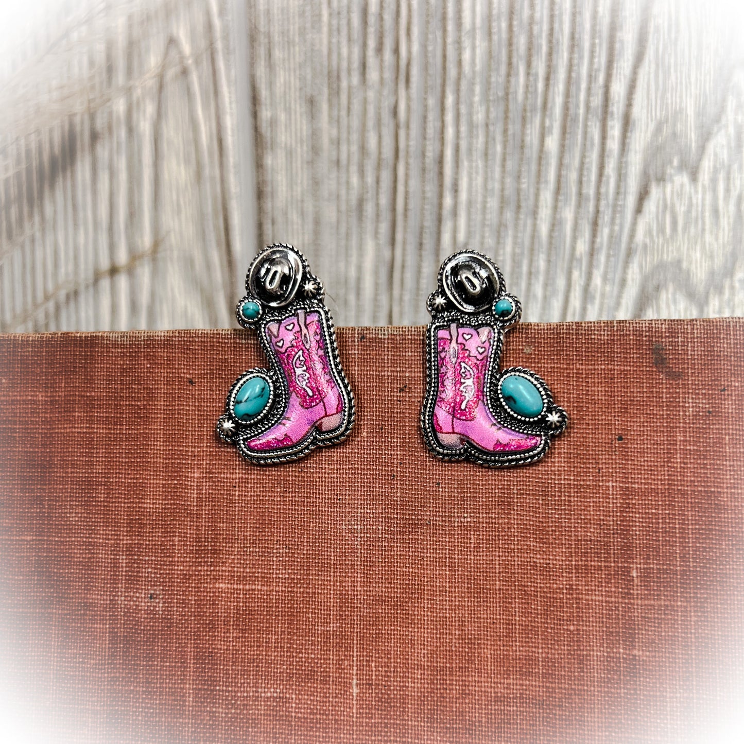 Hot Pink Boot Earrings