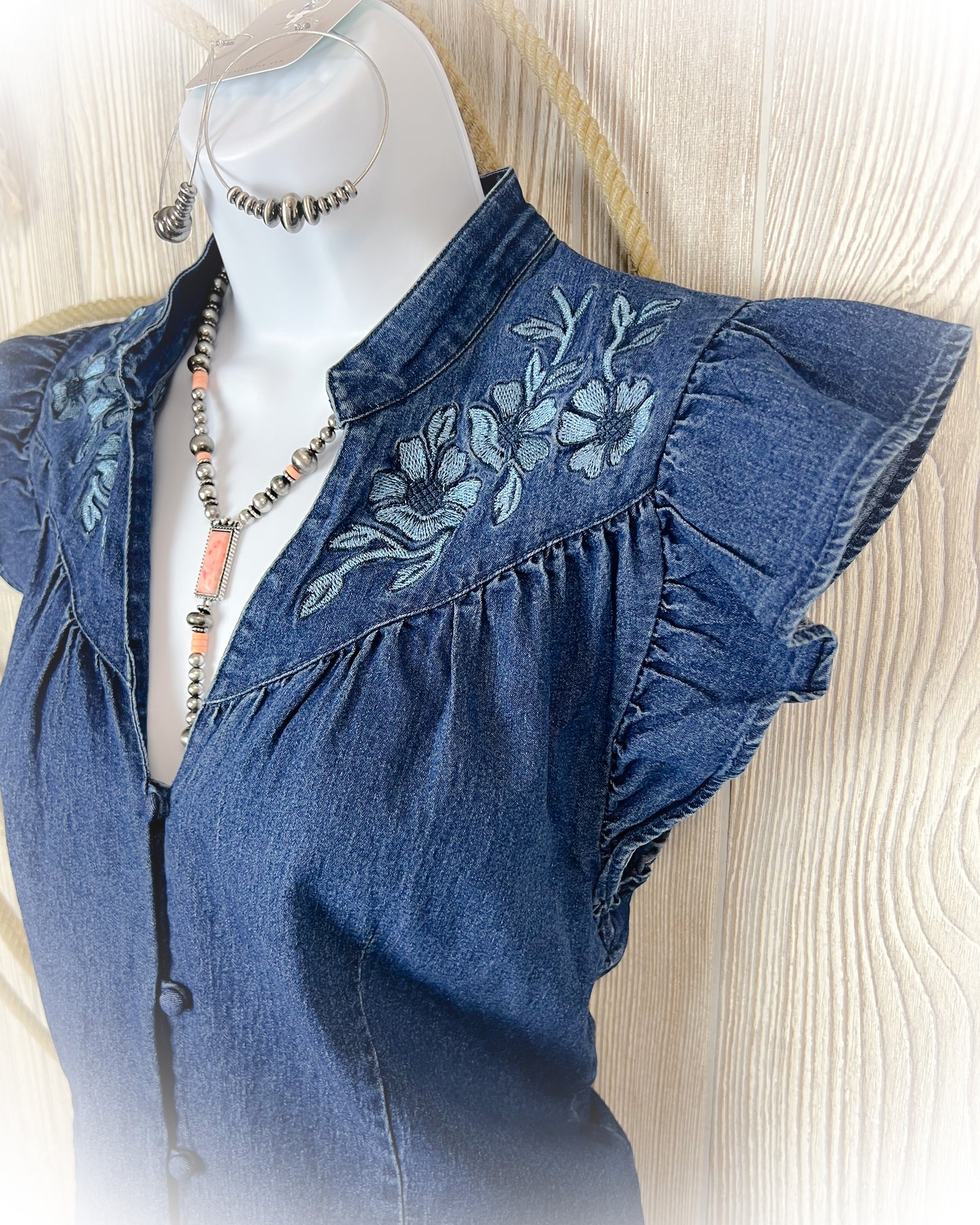 Modest Flutter Sleeve Western Top