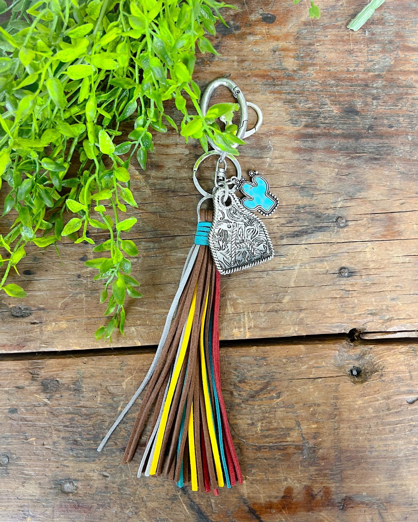 Cow Tag Initial Keychain