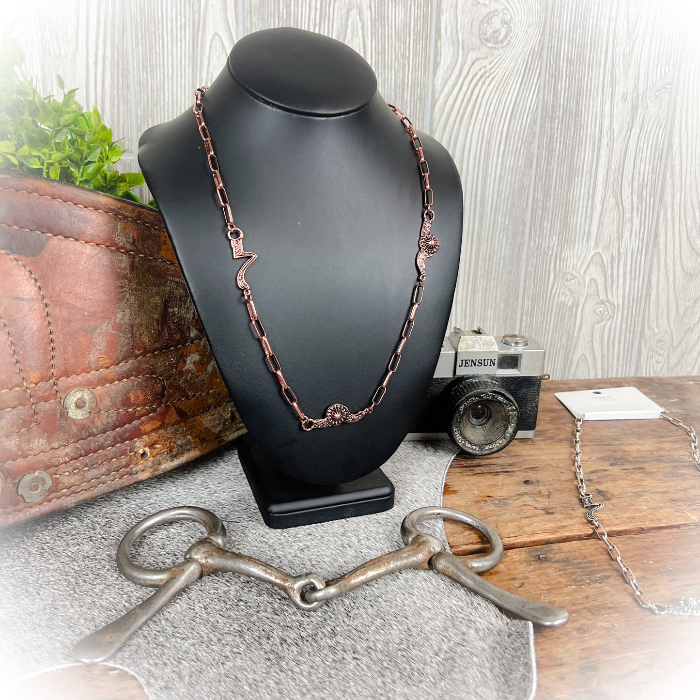 Trendy Tack Room Bit Necklace - Bronze