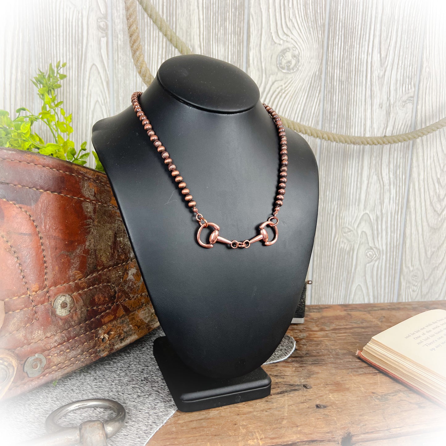 Western Broken Horse Bit Necklace - Bronze