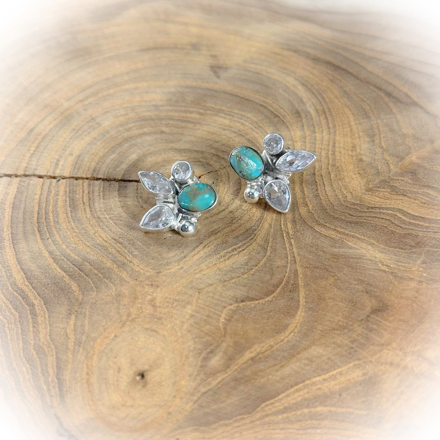 Aurora Earrings - Sterling Silver & Authentic Turquoise