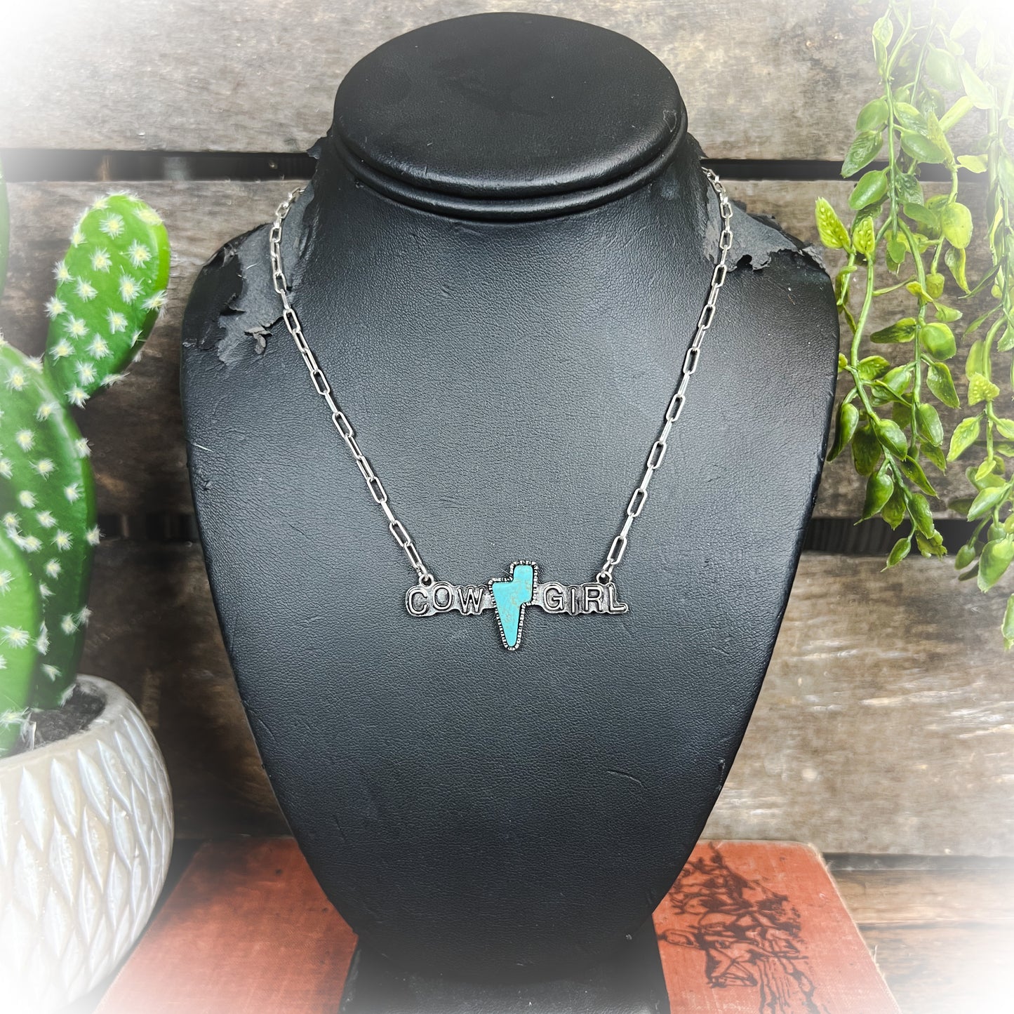 Lightning Cowgirl Necklace & Earring Set