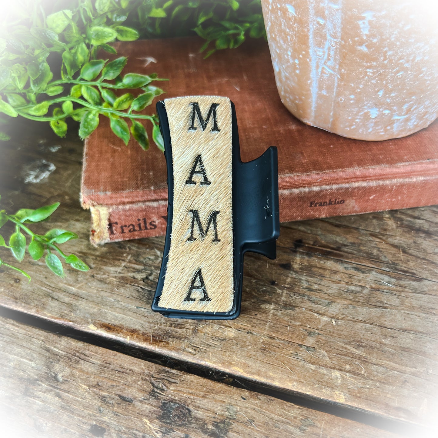 Mama Western Cowhide Claw Clips