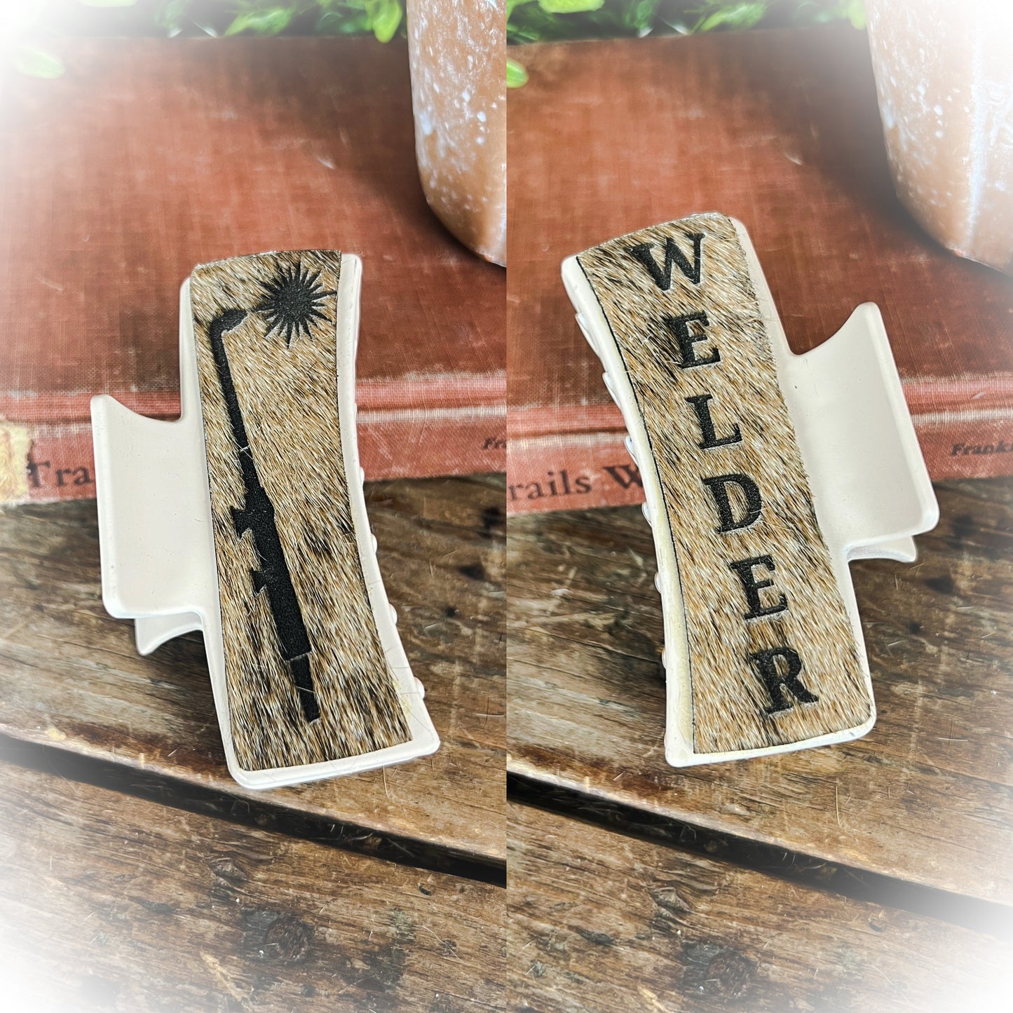 Welder Western Cowhide Claw Clips