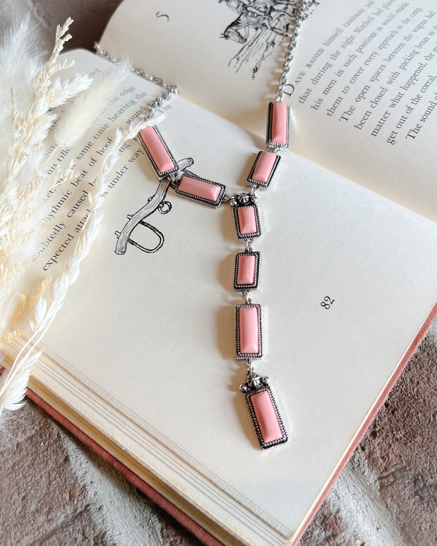 Jolene Lariat Necklace - Coral