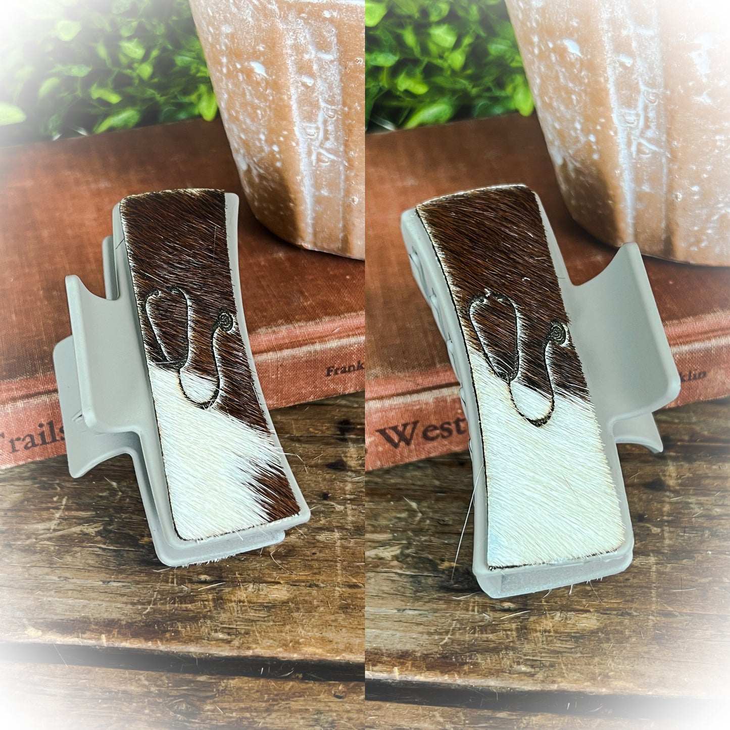 Stethoscope Cowhide Claw Clips