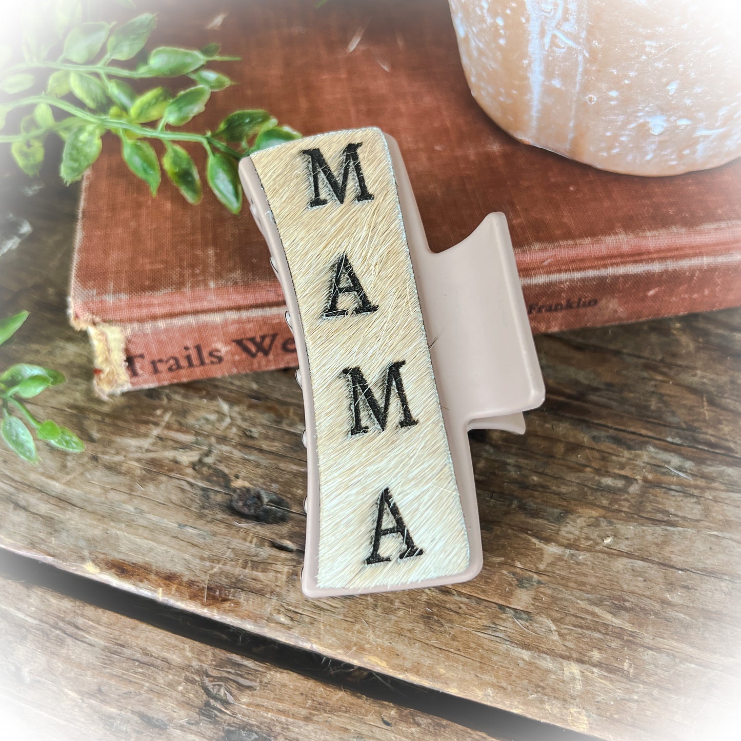 Mama Western Cowhide Claw Clips