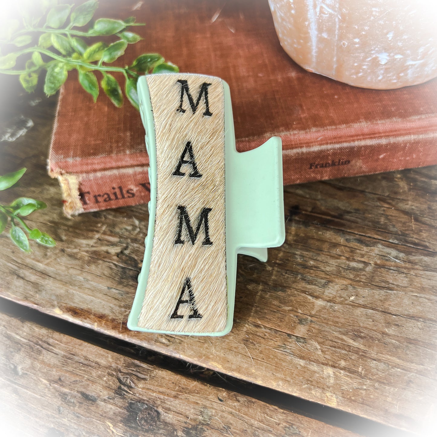 Mama Western Cowhide Claw Clips