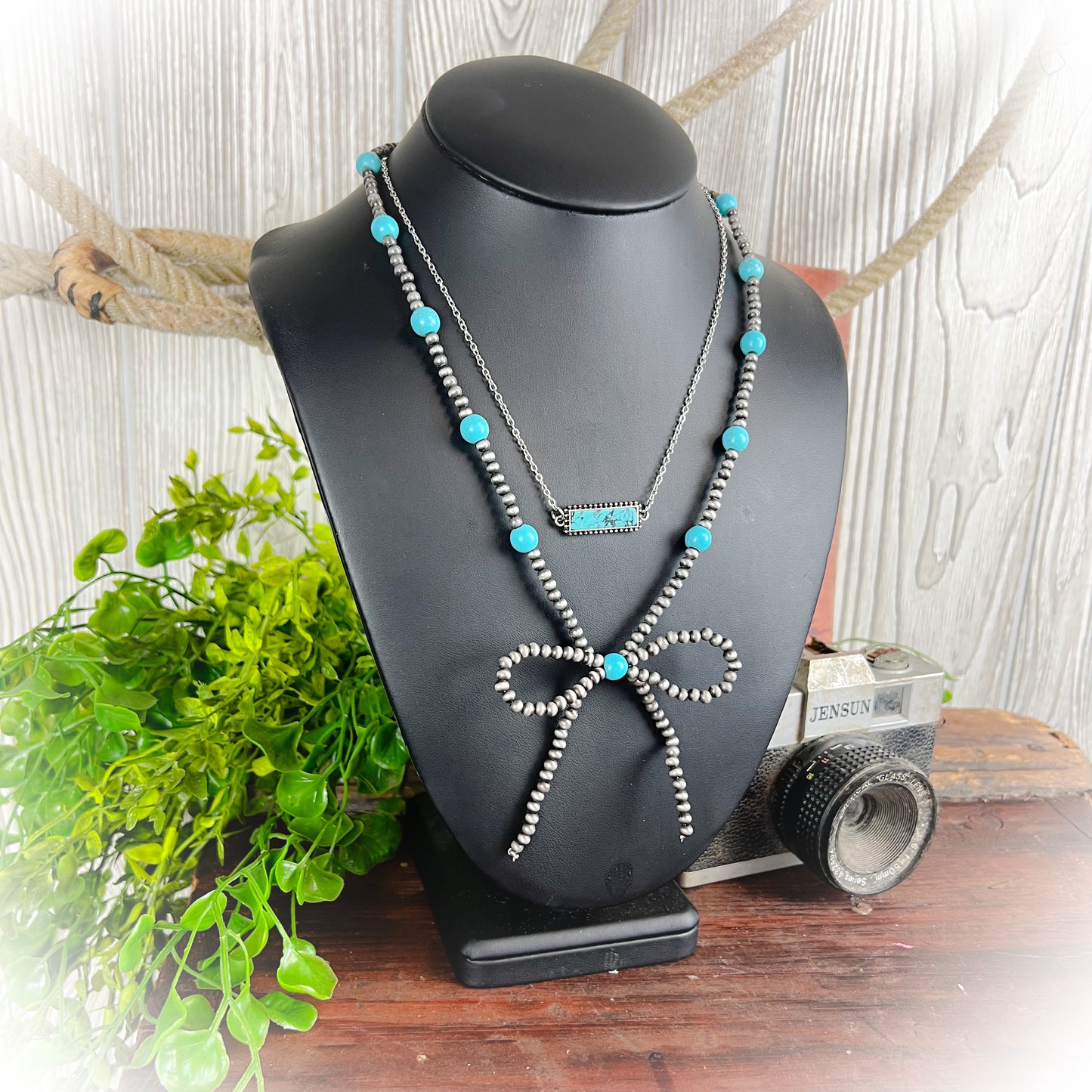 Cowgirl Glam Layered Bow Necklace