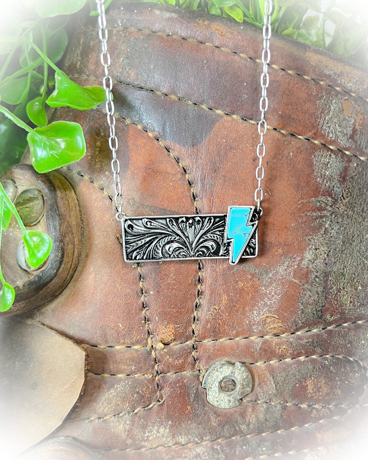 Lightning Bolt Bar Necklace