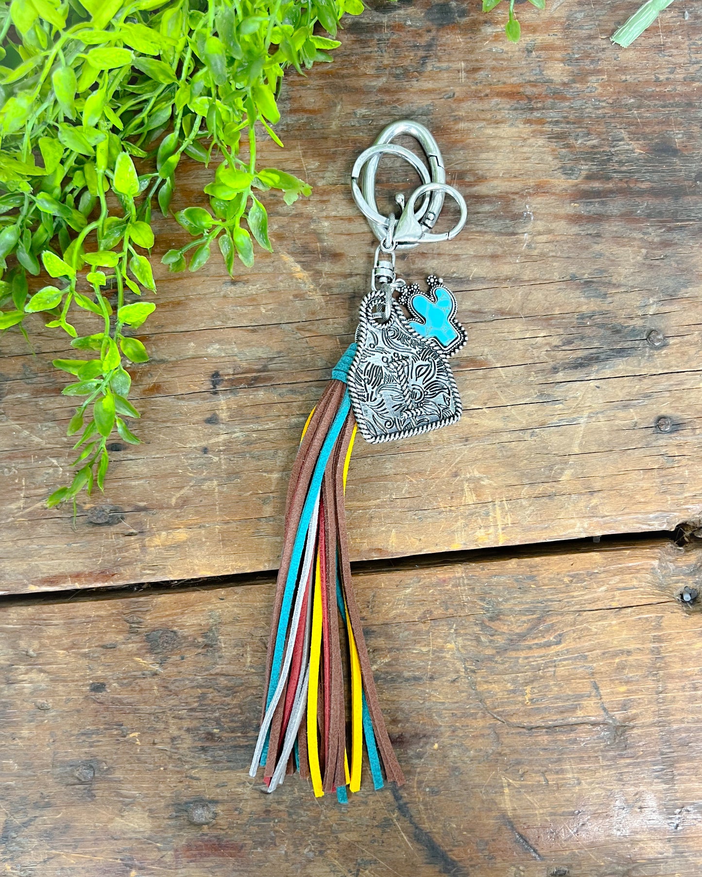 Cow Tag Initial Keychain