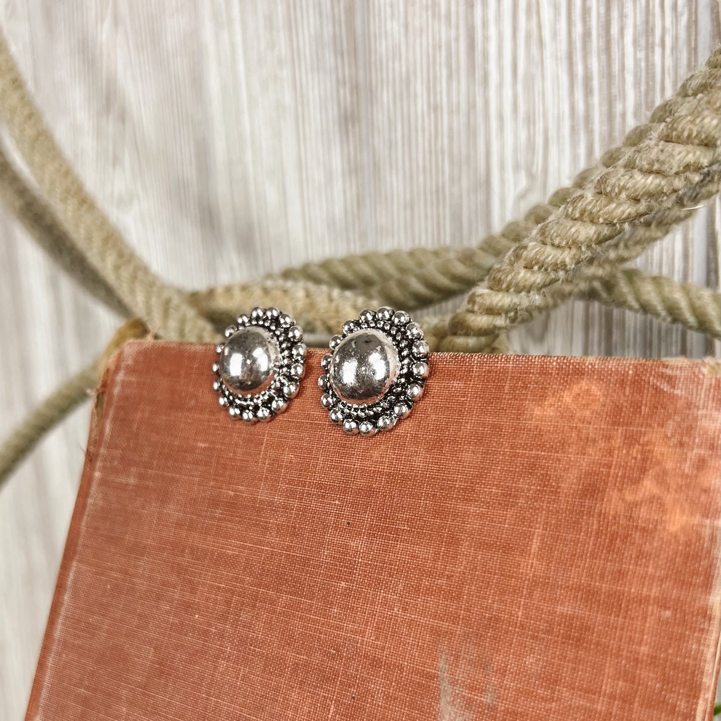 Western Silver Ball Stud Earrings – 1 Inch Everyday Studs