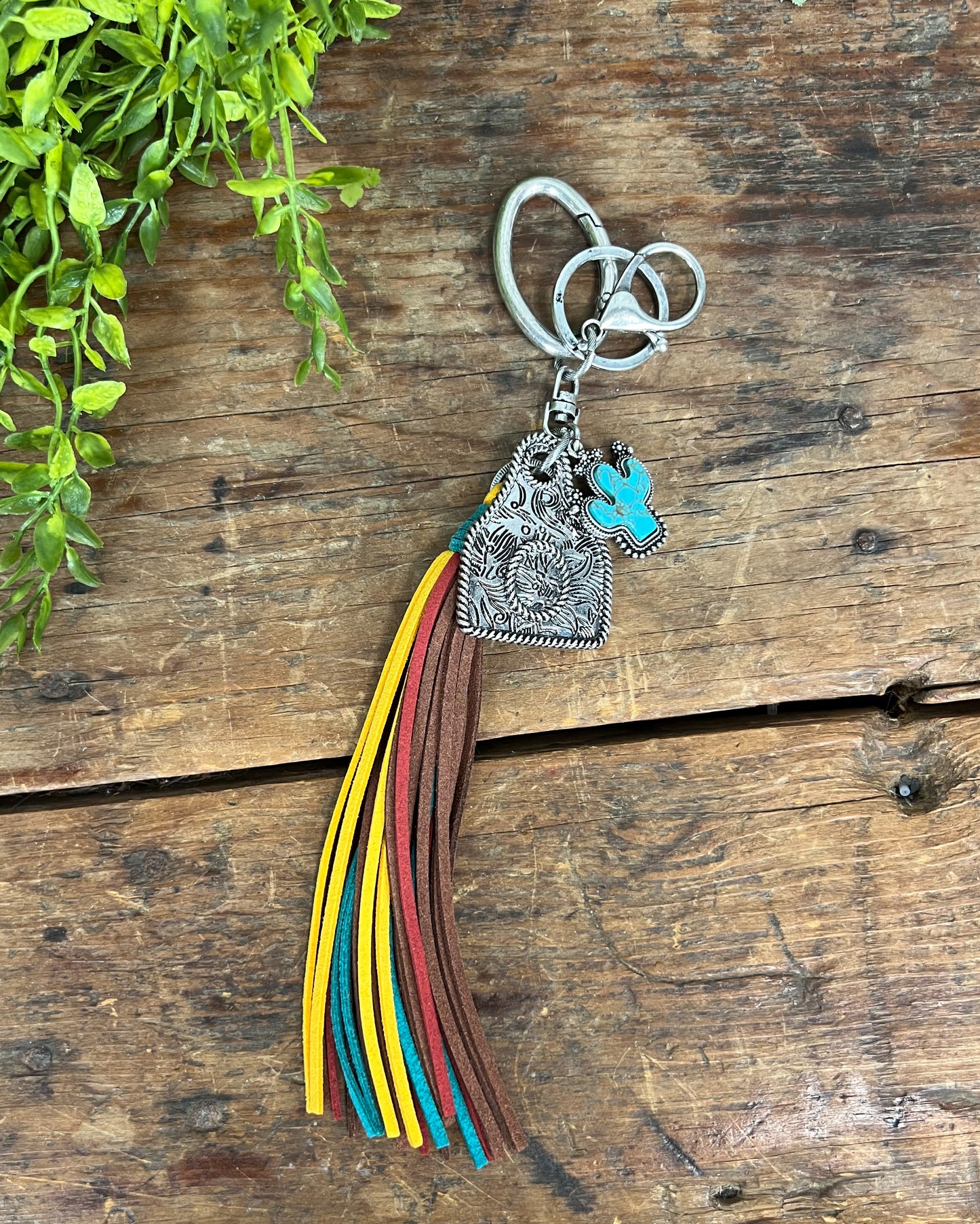 Cow Tag Initial Keychain