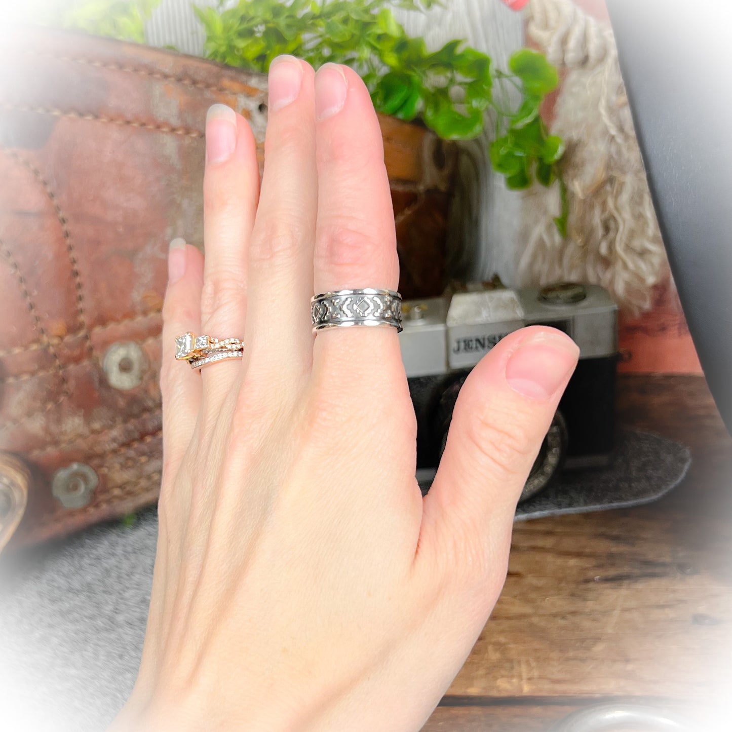 Hattie - Aztec Pattern Sterling Silver Ring