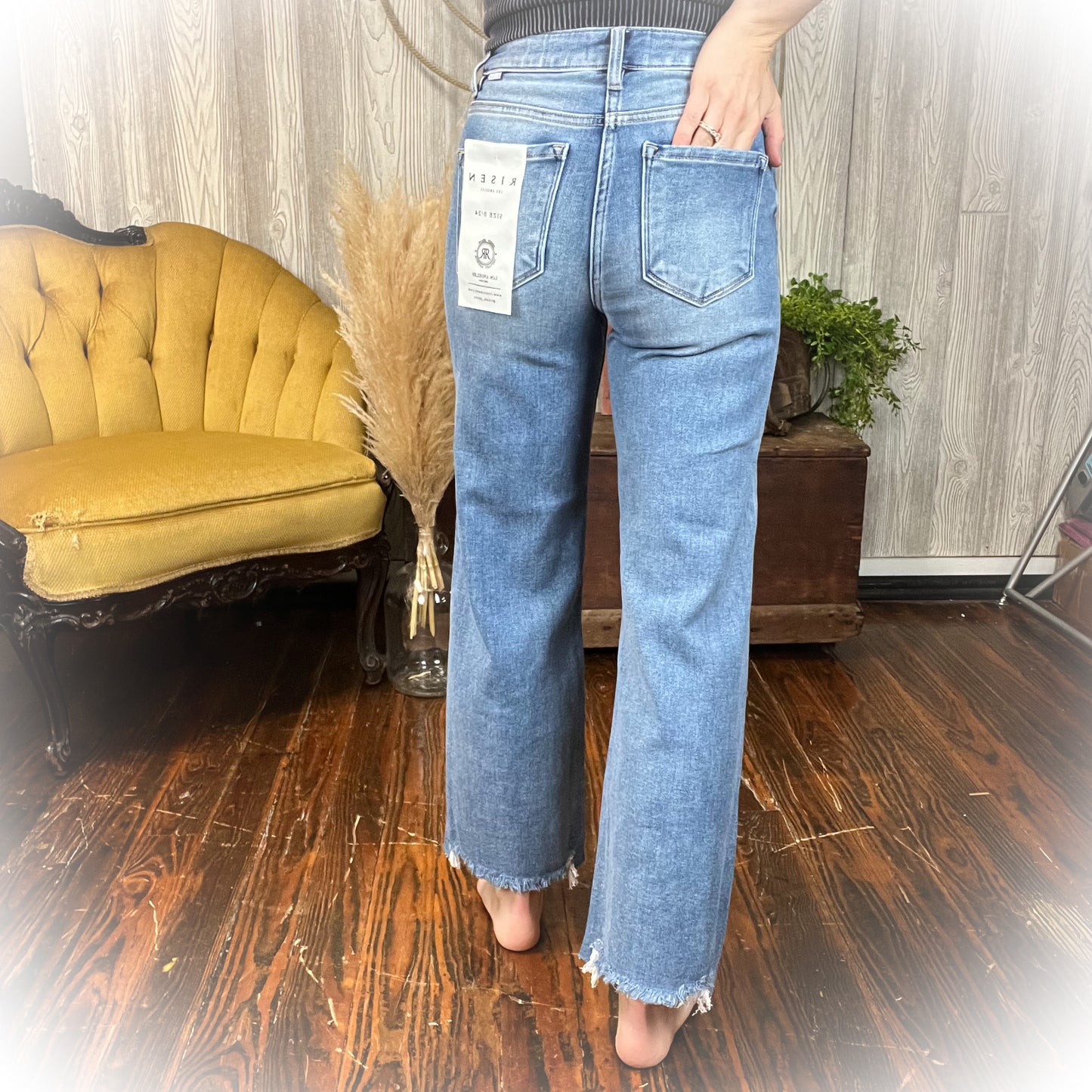 Piper - Risen High Rise Crop Wide Leg Jeans – Light Medium Wash