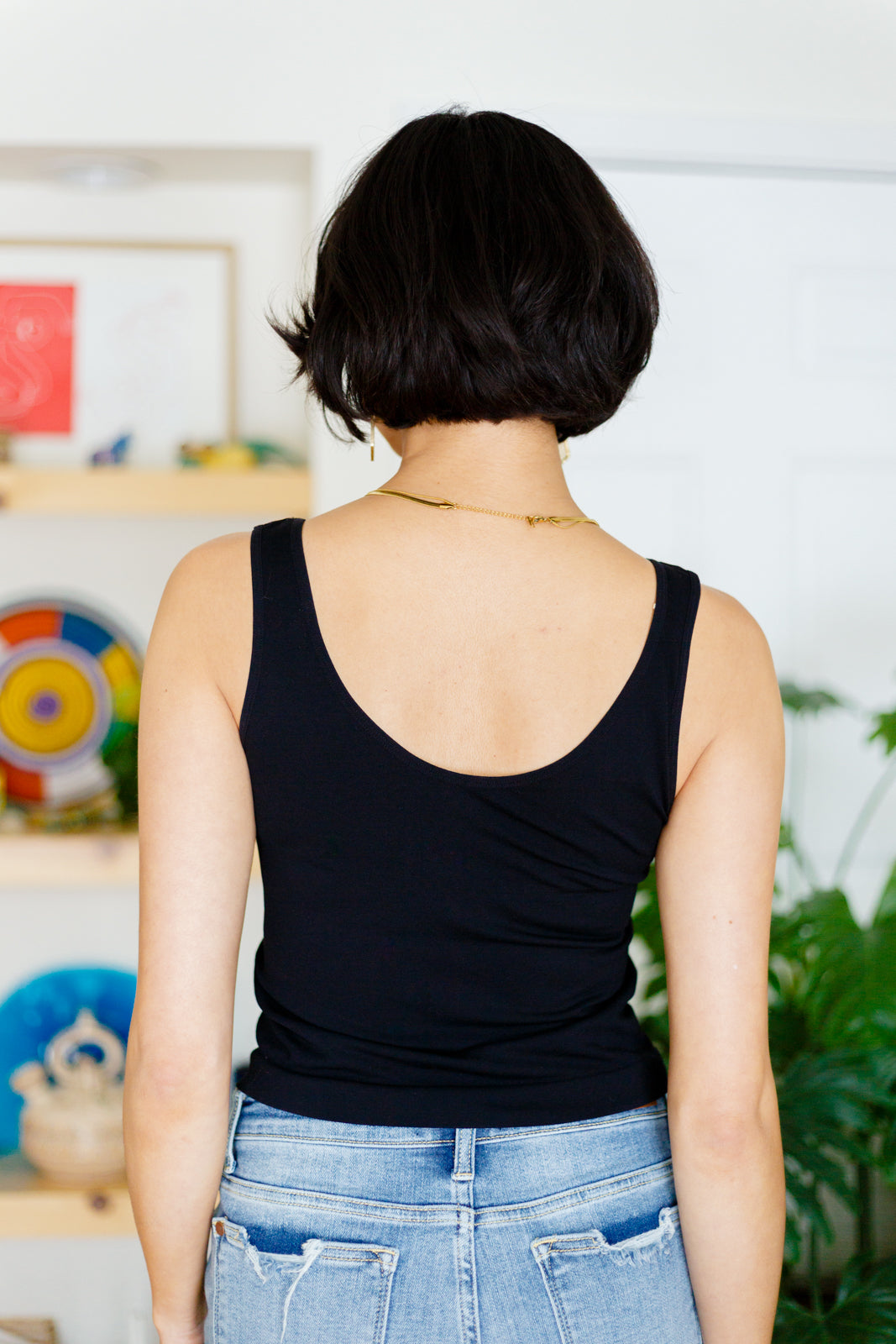 Carefree Seamless Reversible Tank in Black - Online exclusive