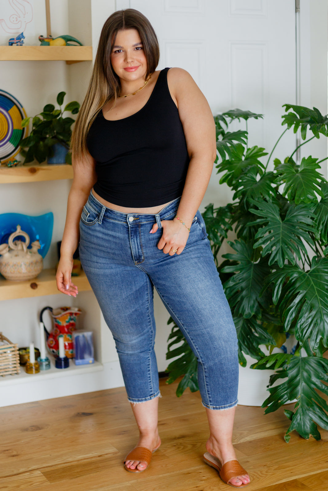 Carefree Seamless Reversible Tank in Black - Online exclusive