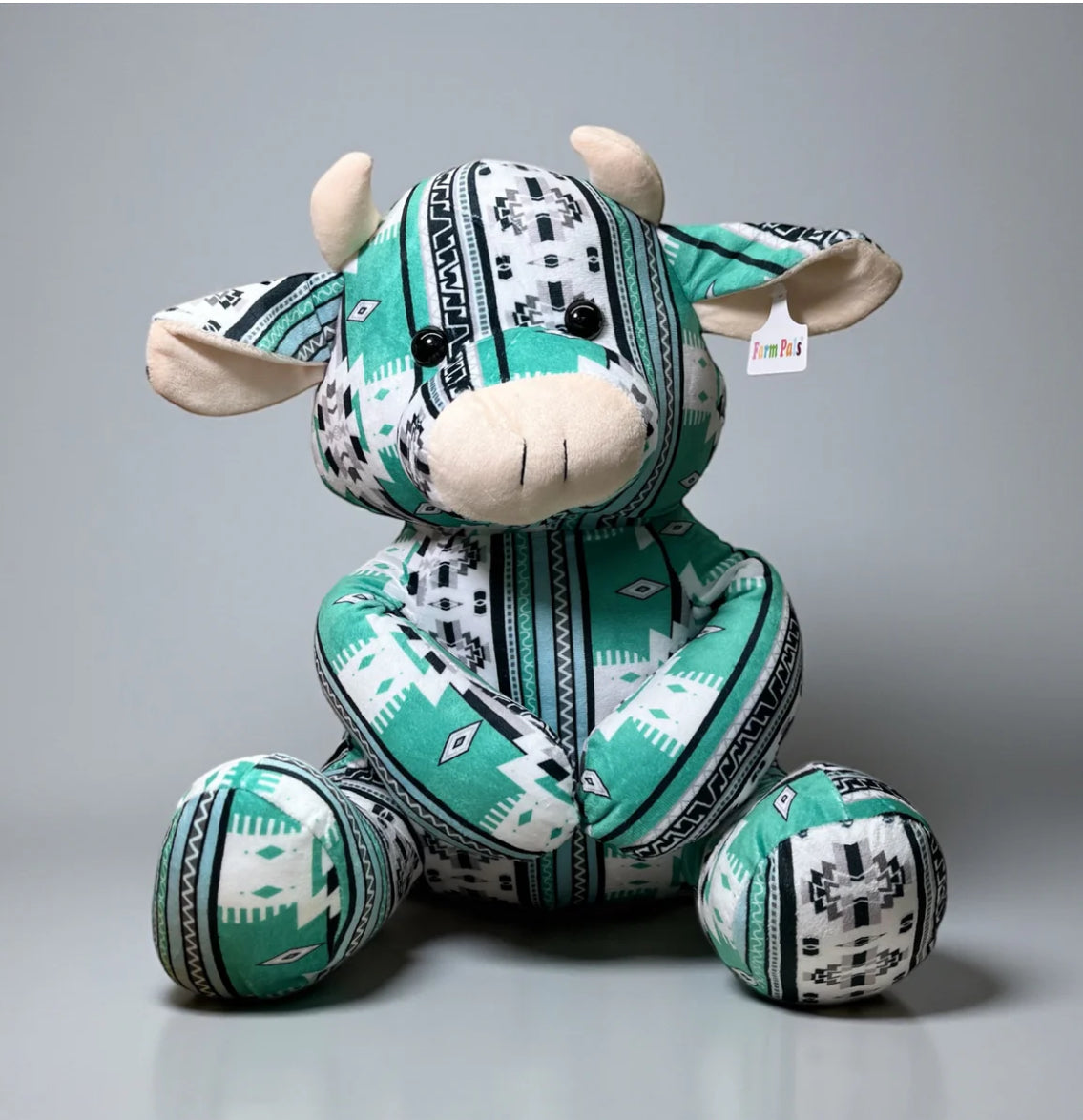 Cow Western Plushie – Multiple Colors | 18" x 12" | Limited-Time Doorbuster