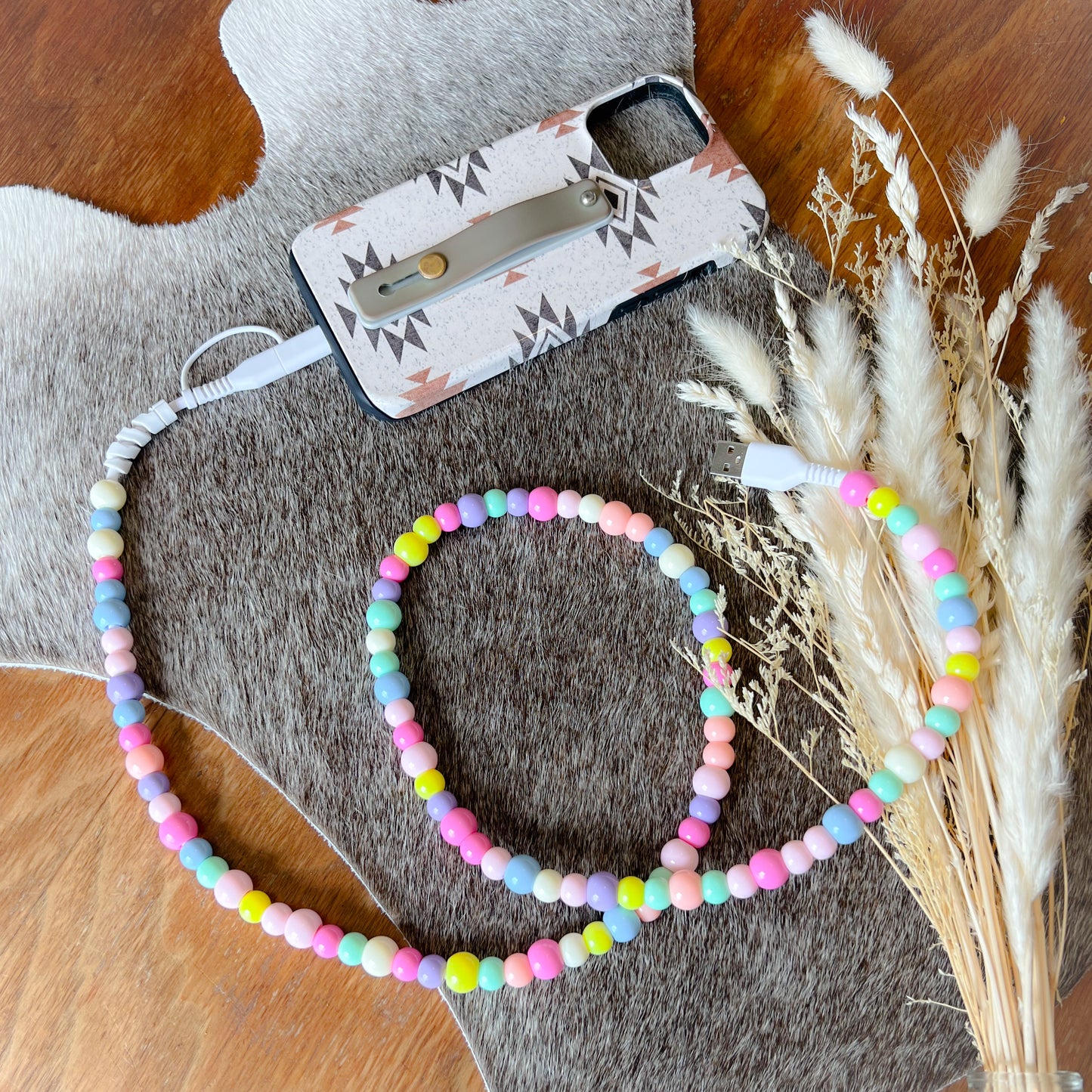 Colorful Candy Beaded Charging Cord