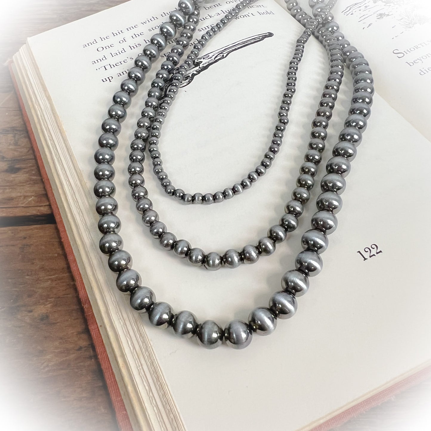 Mainstage Western Navajo Style Pearl Layered Necklace – Silver