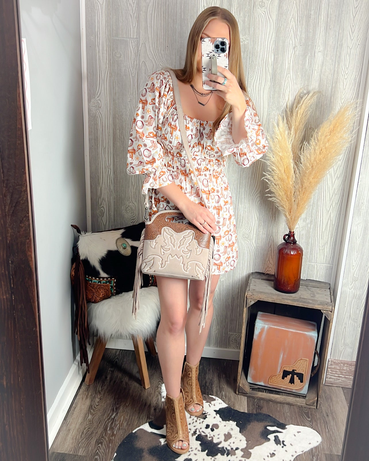 Howdy Darlin' Western Print Romper