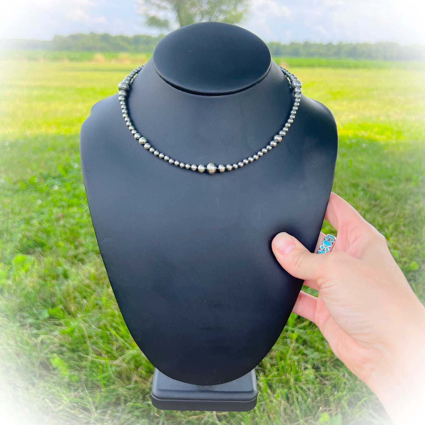 Bad Habits Choker Necklace - Sterling Silver Western Pearls