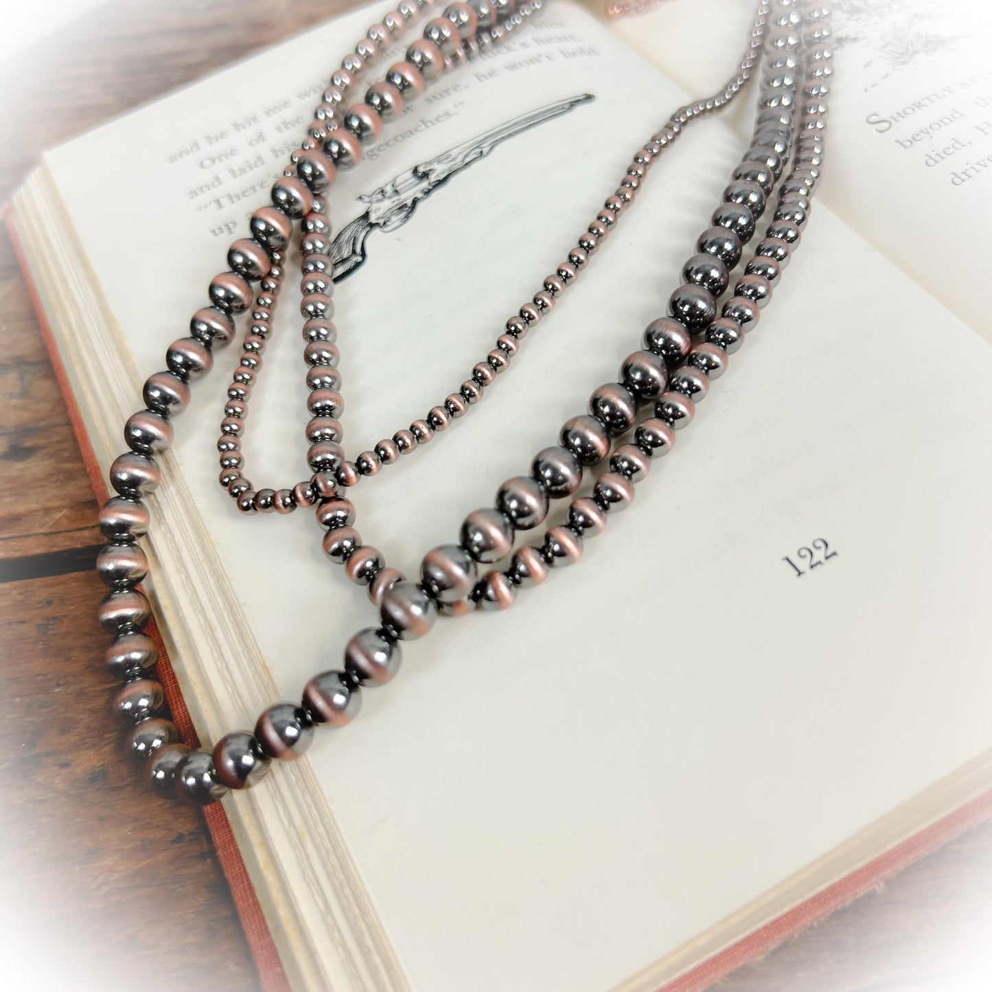 Mainstage Western Navajo Style Pearl Layered Necklace – Bronze