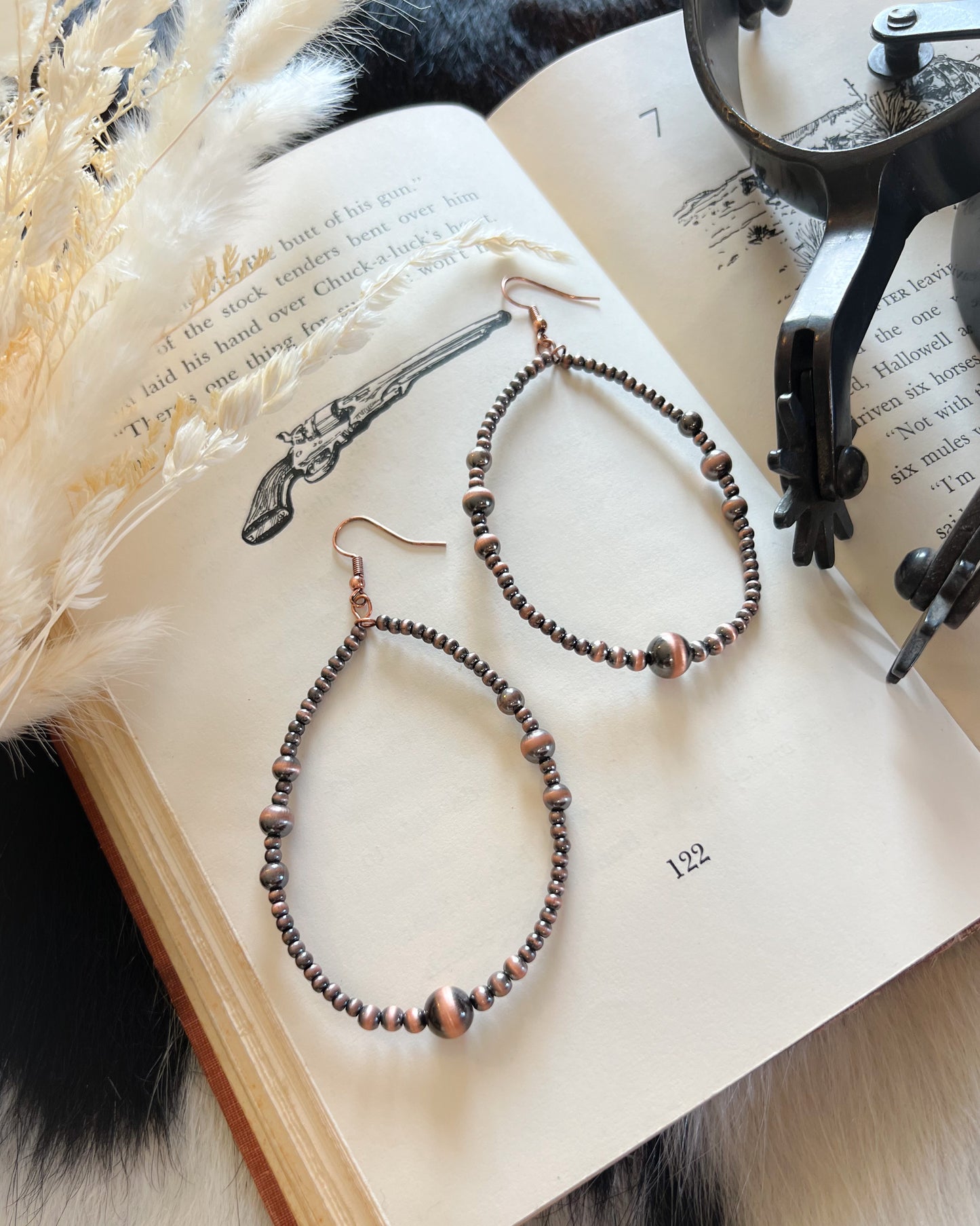 Simple Navajo Style Pearl Dangle Earings- Multiple Colors