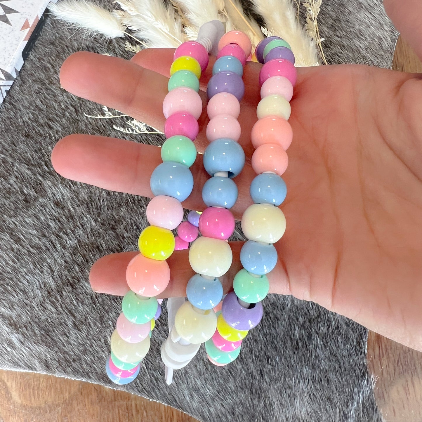 Colorful Candy Beaded Charging Cord