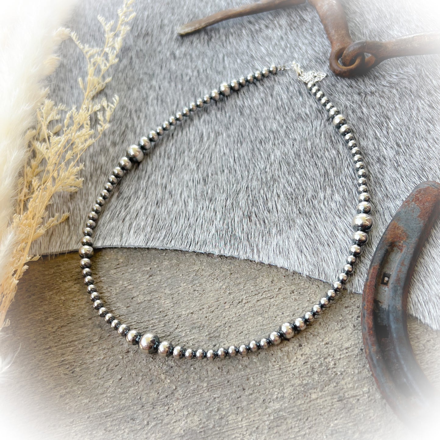 Bad Habits Choker Necklace - Sterling Silver Western Pearls