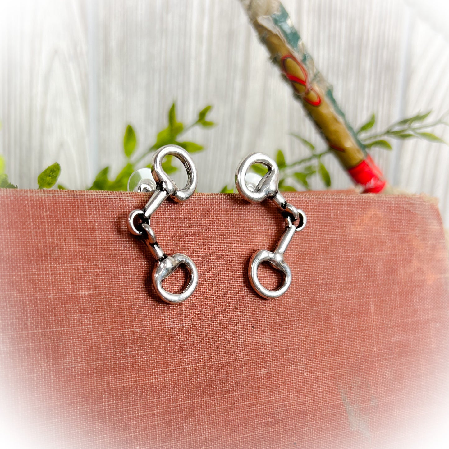 Horse Snaffle Bit Stud Earrings - Silver