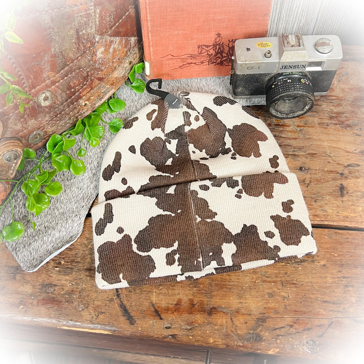 Soft Cow Print Beanie