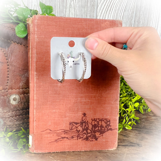 Crossover Semi Hoop Earrings