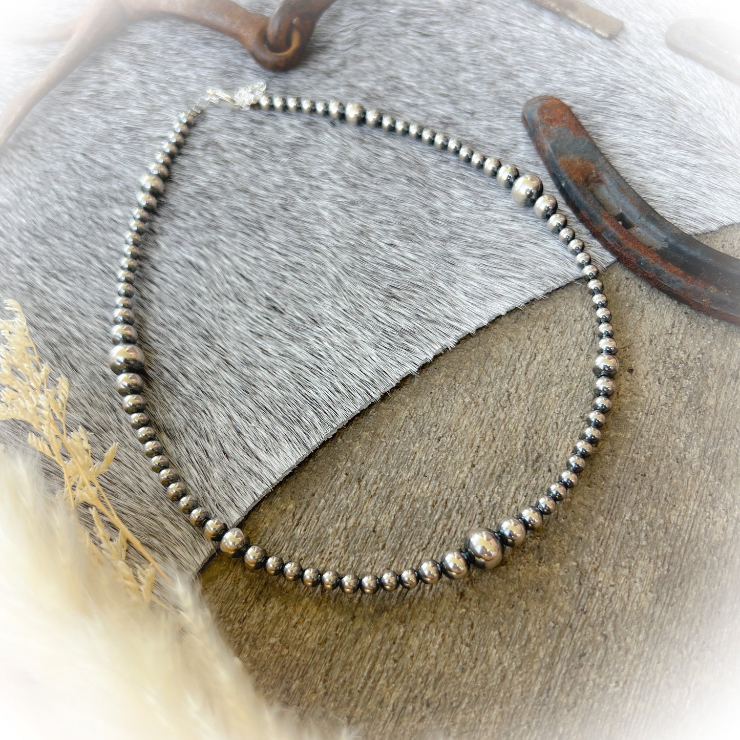 Bad Habits Choker Necklace - Sterling Silver Western Pearls