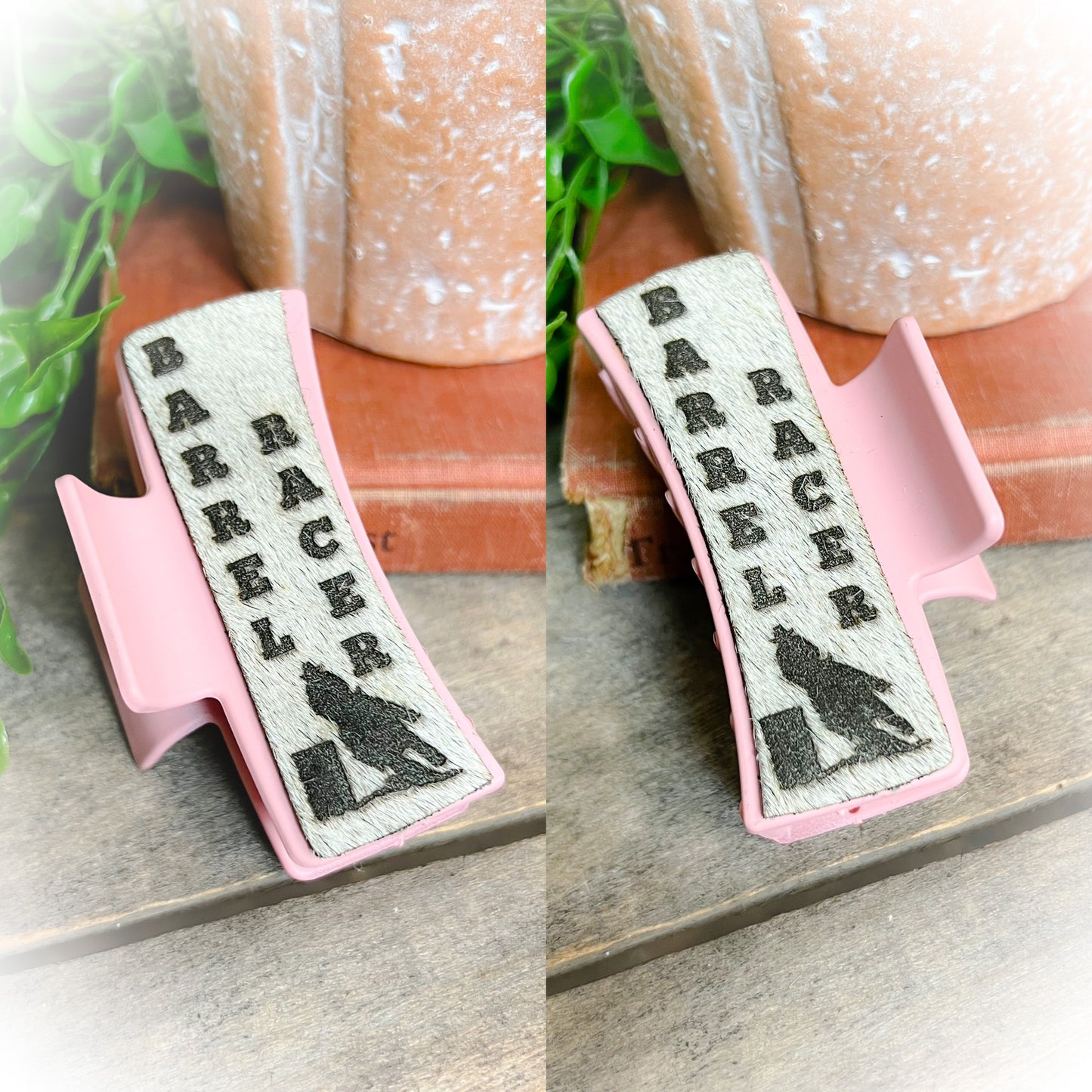 Barrel Racer Cowhide Claw Clips