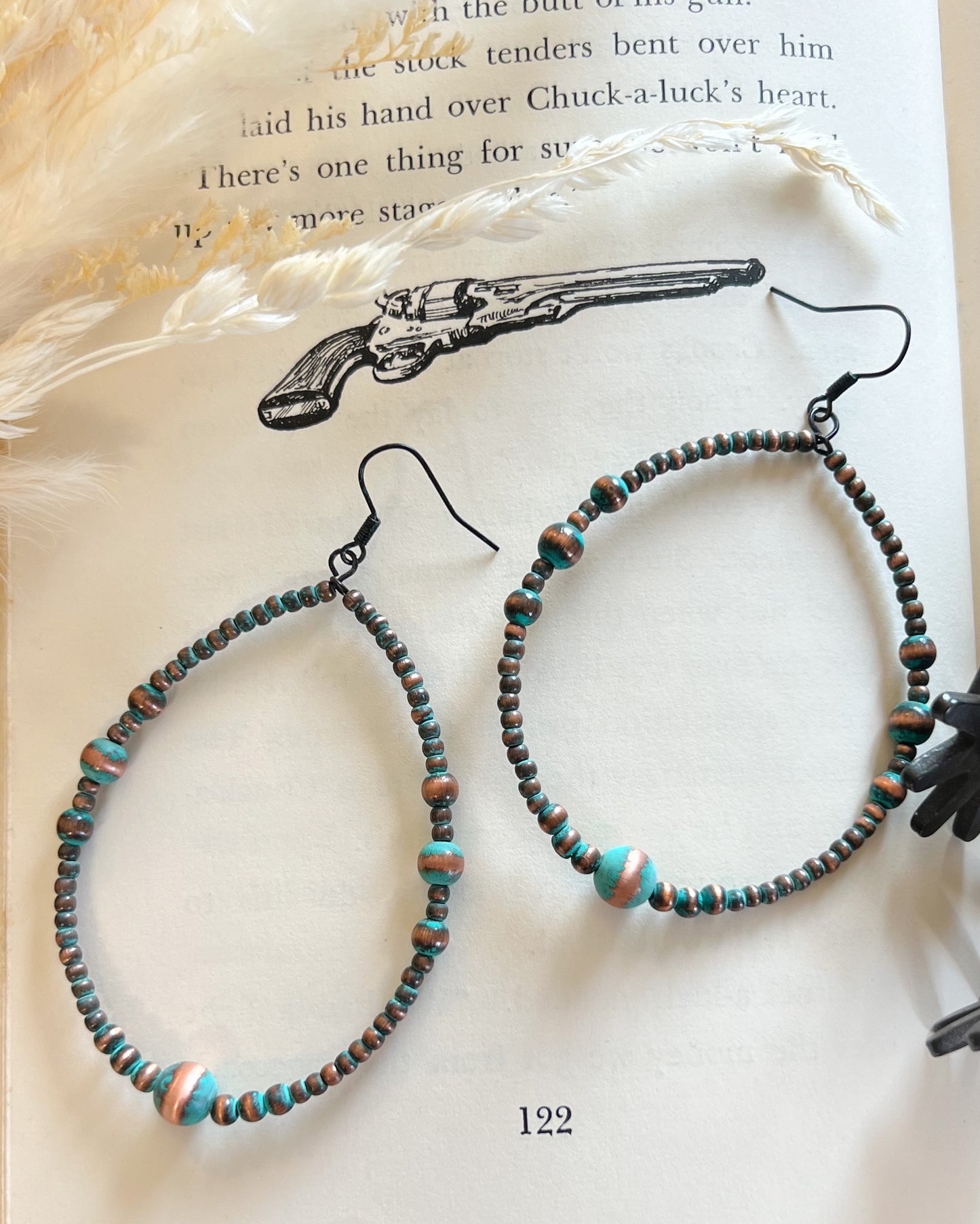 Simple Navajo Style Pearl Dangle Earings- Multiple Colors